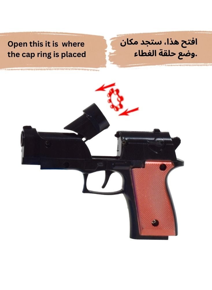 Premium Alloy Cap Gun Toy Pistol with Ring Caps – Kids Metal Crack Sound Toy Gun with 72 Shot Disc Caps - Image 3